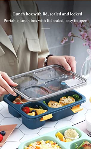 COKEA Bento Box - Contenedor de comida con compartimento mulit a prueba de fugas, juego de cubiertos sin BPA, contenedores de preparación de comidas para adultos y niños