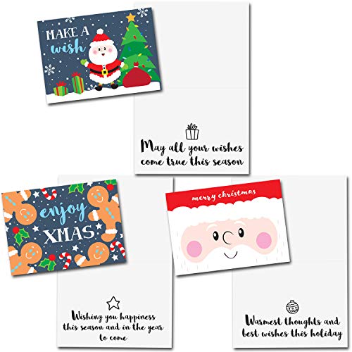 Colección de 72 tarjetas de Felicitación Navideñas con Sobres para la Temporada Navideña de Invierno, Tarjeta de Navidad