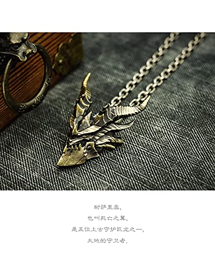 Colgante de acero inoxidable personalizado con cabeza de dragón de Blizzard colgante de acero inoxidable, collar colgante de cuentas, cordón