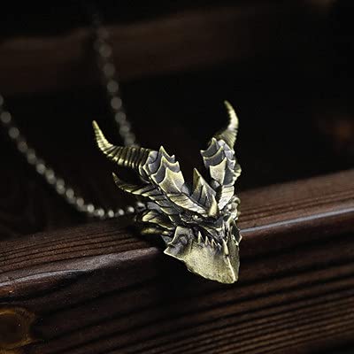 Colgante de acero inoxidable personalizado con cabeza de dragón de Blizzard colgante de acero inoxidable, collar colgante de cuentas, cordón