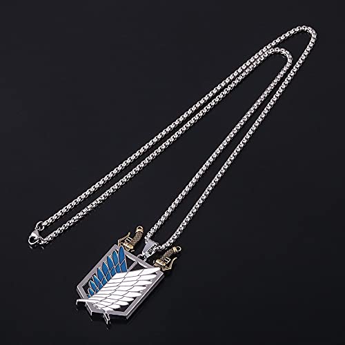Collar Anime Attack on Titan Collar Shingeki No Kyojin Wings of Freedom Encuesta Espada Punk Collar Colgante para Mujeres Hombres Joyería