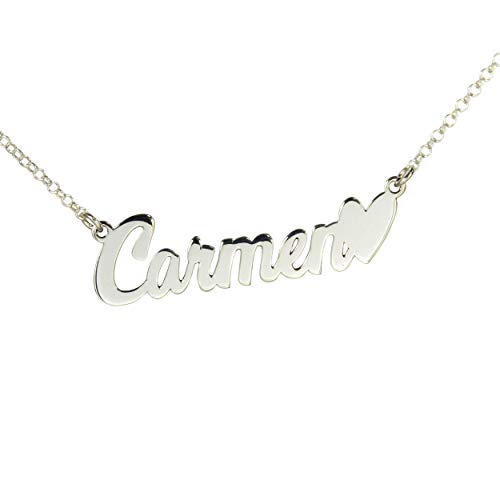 Collar con nombre personalizado en plata de ley 925/1000.-RINCONDELARTESANO.ES