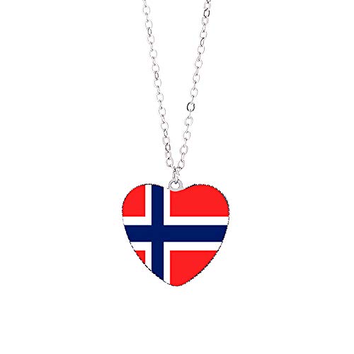 Collar hecho a mano con diseño de bandera de Noruega