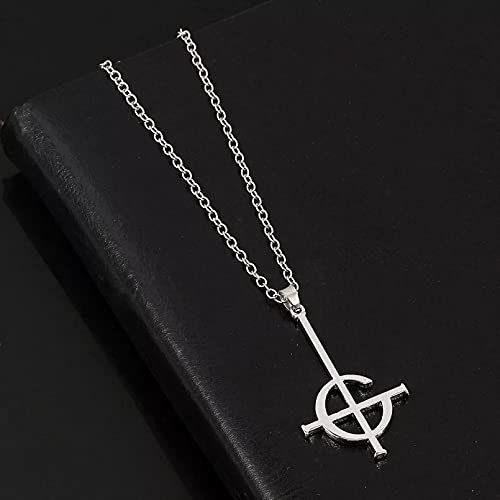 Collar Juego Steins Gate, Collares Cruzados, Colgantes, Amadeus Makise Kurisu Labmen, Collar de Color Plateado, joyería de Estilo Simple para Hombres