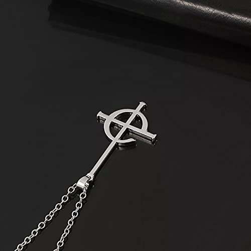 Collar Juego Steins Gate, Collares Cruzados, Colgantes, Amadeus Makise Kurisu Labmen, Collar de Color Plateado, joyería de Estilo Simple para Hombres