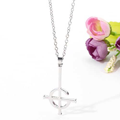 Collar Juego Steins Gate, Collares Cruzados, Colgantes, Amadeus Makise Kurisu Labmen, Collar de Color Plateado, joyería de Estilo Simple para Hombres