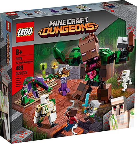 Collectix Lego Set – Minecraft Dungeons La jungla Ungeheuer 21176 + lámina de pegatinas Minecraft (26 unidades)