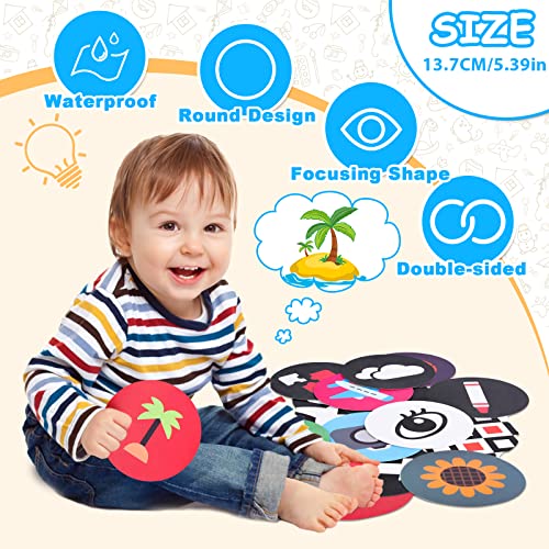 Colmanda Tarjetas Flash para Bebés, 72 Piezas Tarjetas para Bebés, Tarjetas de Contraste Tarjetas Visuales Bebés Negras y Blancas Doble Cara Tarjetas, Juego Educativo para Bebés y Niños, 0-36 Meses