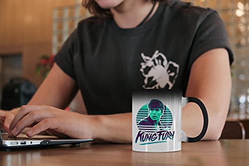 Color Changing Mug Kung Fury High Kick_TA243 Magic Heat Changing Coffee Mug - Funny Cup, for Office and Home Use Taza que cambia de color 325ml