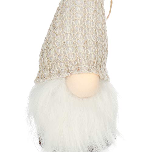com-four® 2X LED Enano con Nariz y Barba - Enano escandinavo con Sombrero Puntiagudo - Papá Noel Sueco para Colgar [la selección varía] (2 Piezas - marrón. Blanco)