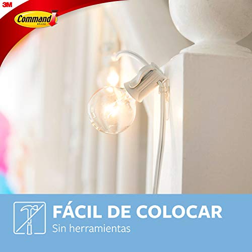 Command 17026CLR - Ganchos mini para decoración con tiras transparente, Pack de 20