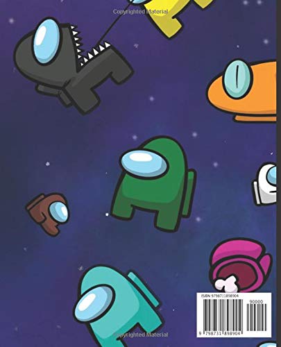 Composition Notebook: Among Us Wide Ruled Composition Notebook (7.5x9.25) Colorful Characters Pack Pattern, Gift journal ,120 pages