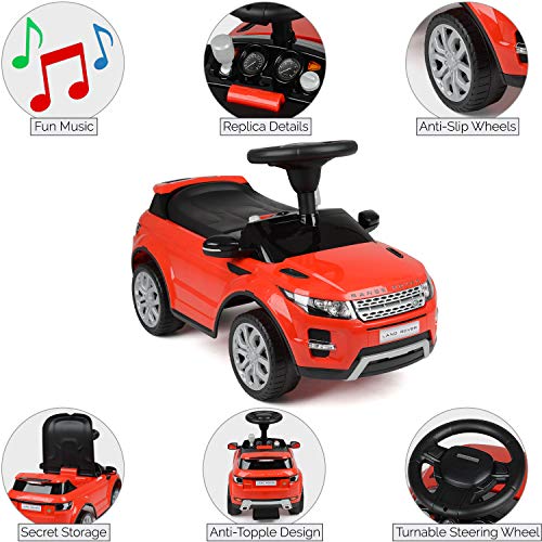 Con licencia de Range Rover Ride On Car, Kids Foot to Floor, Kids Evoque SUV, efectos de sonido, almacenamiento debajo del asiento