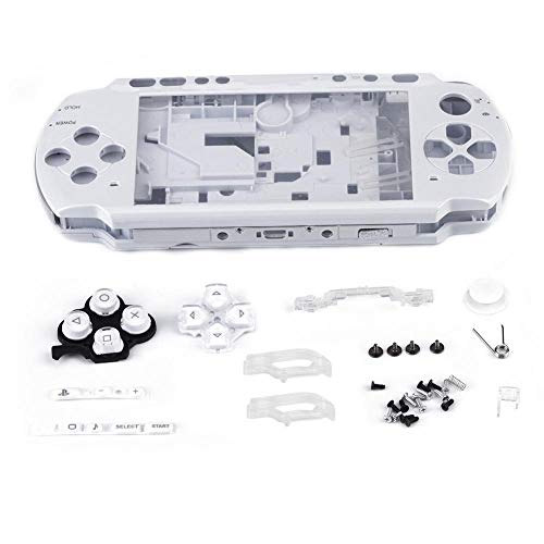 Consola de Juegos Carcasa de Repuesto Carcasa Completa Consola Compatible con PSP 3000(Blanco)