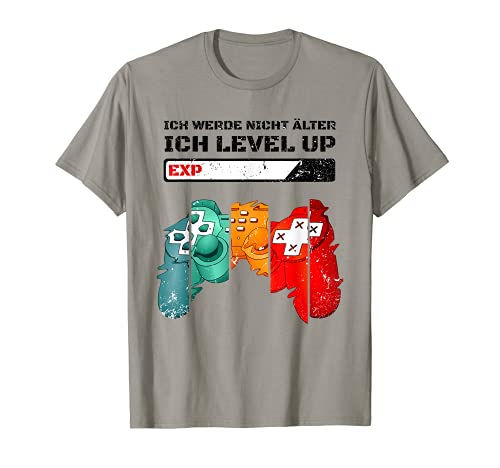 Consola de juegos para PS5 Level up, cumpleaños con texto en alemán Camiseta