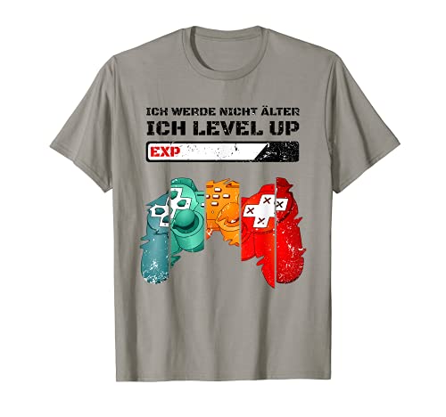 Consola de juegos para PS5 Level up, cumpleaños con texto en alemán Camiseta