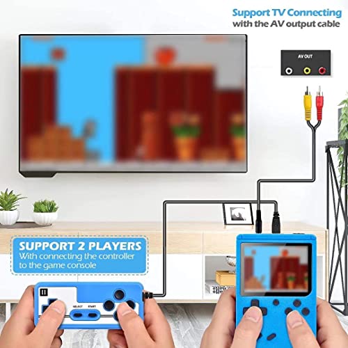 Consola de juegos portátil, consola de juegos retro con 400 juegos clásicos, pantalla LCD de 2,8 pulgadas, soporta la conexión de TV y dos jugadores, para niños y adultos