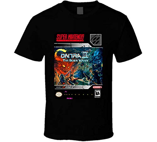 Contra 3 The Alien Wars Grunge Camiseta Negro Negro ( XL
