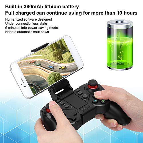 Controlador de juegos móvil, Gamepad inalámbrico Bluetooth 4.0 con clip para teléfono, Controlador de juegos móvil con conexión directa Mango de juego, Joystick Gamepad para IOS/Android