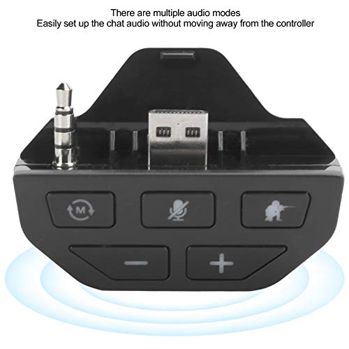 Controller Sound Enhancer para Xbox One, Adaptador de Auriculares Controlador Adaptador de Audio Convertidor de Auriculares, Adaptador inalámbrico para Gamepad, Interfaz de Audio de 3,5 mm(Negro)