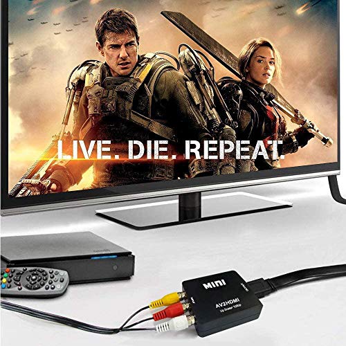 Convertidor de RCA a HDMI, convertidor de audio y video AV a HDMI Mini compuesto RCA 1080P Compatible con N64 Wii PS2 PAL / NTSC Soporte para TV / PC / PS3 / STB / Xbox / VCR