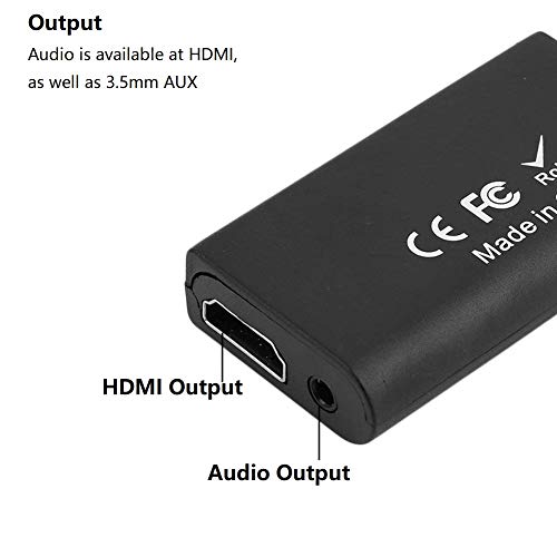 Convertidor PS2 a HDMI, convertidor de vídeo PS2 a HDMI con salida de audio de 3,5 mm para HDTV HDMI Monitor soporta todos los modos de pantalla PS2