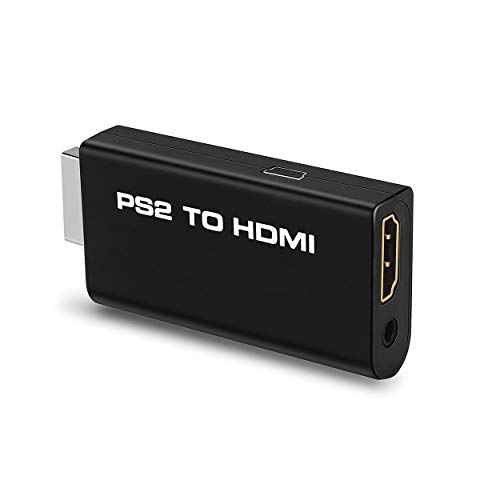 Convertidor PS2 a HDMI, convertidor de vídeo PS2 a HDMI con salida de audio de 3,5 mm para HDTV HDMI Monitor soporta todos los modos de pantalla PS2