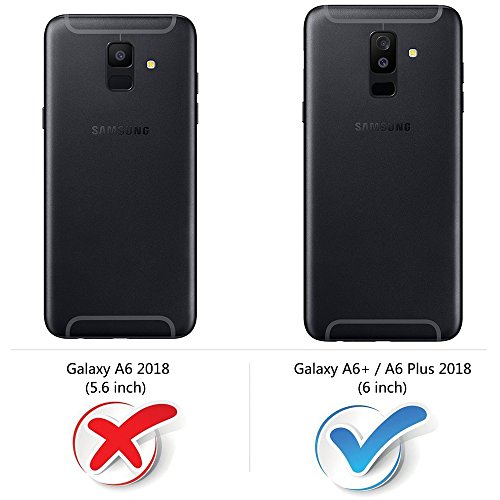 COODIO Funda Samsung Galaxy A6 Plus con Tapa, Funda Movil Samsung A6 Plus, Funda Libro Galaxy A6 Plus Carcasa Magnético Funda para Samsung Galaxy A6 Plus 2018, Negro/Rojo