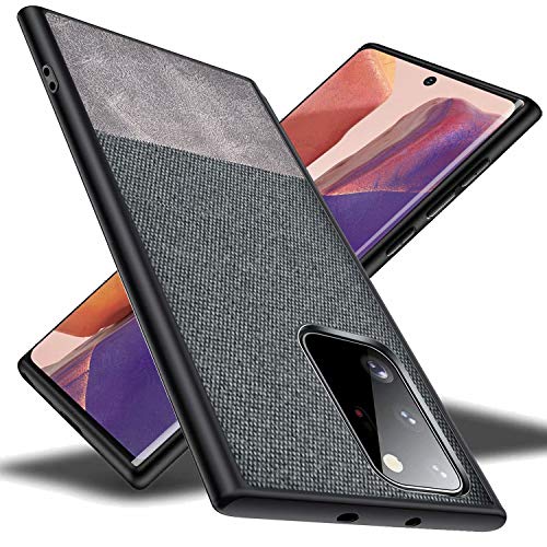 cookaR Funda Samsung Galaxy Note 20 Ultra 5G,Plástico Duro + Suave Silicona Textura Cloth [Ultra-Delgado] Delgada y Anti-Huella Protectora Caso Cover Carcasa para Galaxy Note 20 Ultra 5G,Gris+Gris