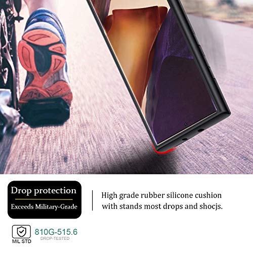 cookaR Funda Samsung Galaxy Note 20 Ultra 5G,Plástico Duro + Suave Silicona Textura Cloth [Ultra-Delgado] Delgada y Anti-Huella Protectora Caso Cover Carcasa para Galaxy Note 20 Ultra 5G,Gris+Gris