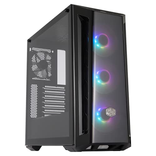 Cooler Master MasterBox MB520 RGB - Caja PC ATX Panel Frontal Tintado, 3 x 120mm Ventiladores Preinstalados, Panel Lateral de Vidrio, Configuraciones Flujo de Aire Flexible - RGB, Torre media