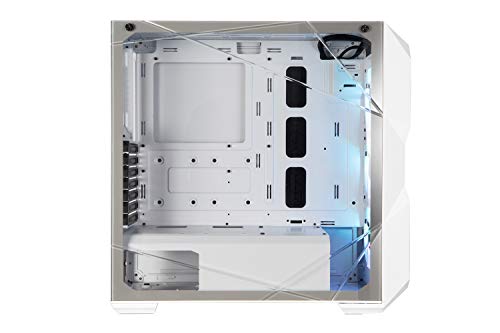 Cooler Master MasterBox TD500 Mesh White- Caja PC ARGB Frontal Mallado Líneas Poligonales, 3 x 120 mm Ventiladores Preinstalados, Panel Lateral Vidrio, Configuraciones Flujo de Aire -Color Blanco