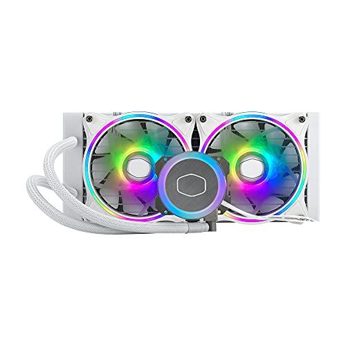 Cooler Master MasterLiquid ML240 Illusion Refrigeración Líquida AIO para CPU - Edición Blanca - 2 Ventiladores ARGB Halo 120mm, Radiador 240mm, Controlador ARGB Incluido - Compatible con AMD & Intel