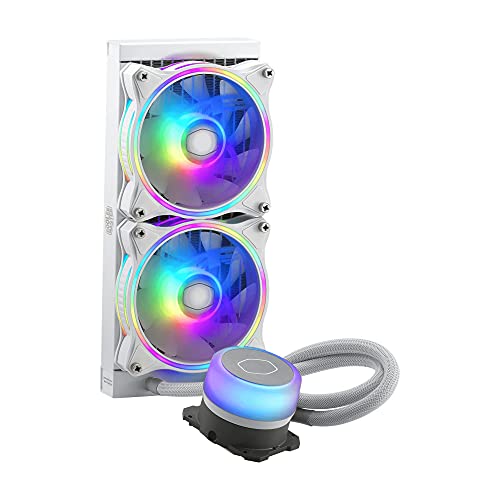 Cooler Master MasterLiquid ML240 Illusion Refrigeración Líquida AIO para CPU - Edición Blanca - 2 Ventiladores ARGB Halo 120mm, Radiador 240mm, Controlador ARGB Incluido - Compatible con AMD & Intel