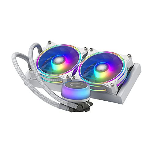 Cooler Master MasterLiquid ML240 Illusion Refrigeración Líquida AIO para CPU - Edición Blanca - 2 Ventiladores ARGB Halo 120mm, Radiador 240mm, Controlador ARGB Incluido - Compatible con AMD & Intel