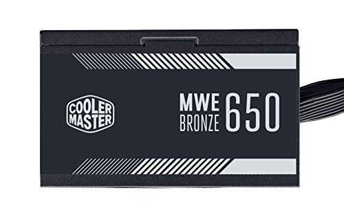 Cooler Master MWE 650 Bronze V2 - Fuente de Alimentación (PSU) EU, 80 PLUS Bronze, Ventilador HDB de 120 mm Termosensible, Circuito CC a CC + LLC con Raíl Único de +12V - 5 Años de Garantía