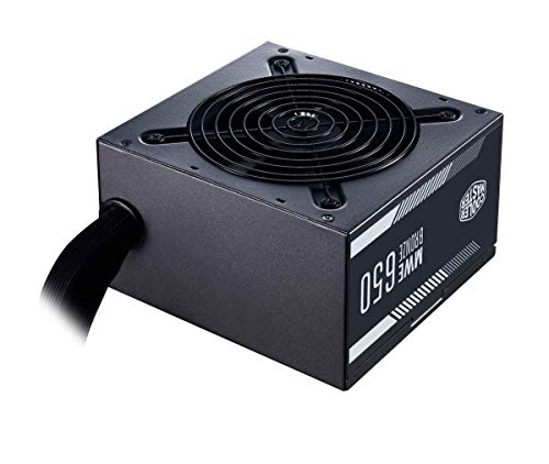 Cooler Master MWE 650 Bronze V2 - Fuente de Alimentación (PSU) EU, 80 PLUS Bronze, Ventilador HDB de 120 mm Termosensible, Circuito CC a CC + LLC con Raíl Único de +12V - 5 Años de Garantía