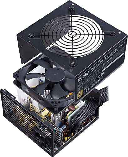 Cooler Master MWE 650 Bronze V2 - Fuente de Alimentación (PSU) EU, 80 PLUS Bronze, Ventilador HDB de 120 mm Termosensible, Circuito CC a CC + LLC con Raíl Único de +12V - 5 Años de Garantía