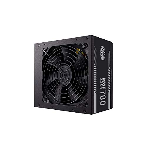 Cooler Master MWE 700 White 230V V2 Fuente de Alimentación, Enchufe UE - 80 PLUS 230V Certificado UE, Ventilador Silencioso 120 HDB, Circuito CC a CC + LLC con Raíl Único de +12V - 3 Años de Garantía