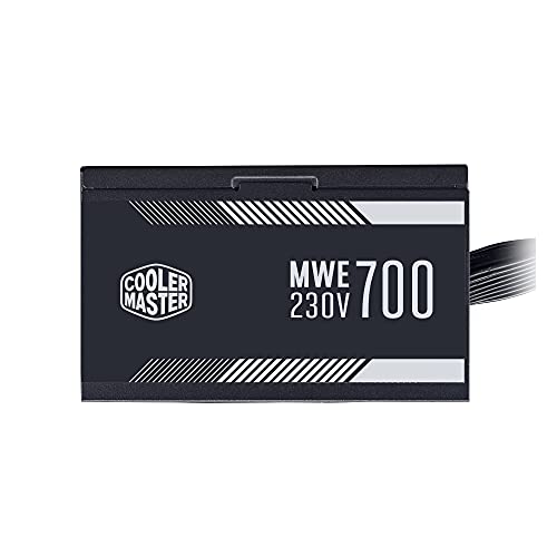 Cooler Master MWE 700 White 230V V2 Fuente de Alimentación, Enchufe UE - 80 PLUS 230V Certificado UE, Ventilador Silencioso 120 HDB, Circuito CC a CC + LLC con Raíl Único de +12V - 3 Años de Garantía