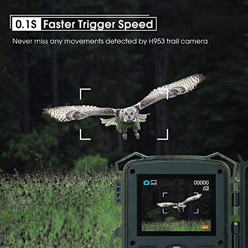 COOLIFE 2.7K 20MP Cámaras de Caza HD Fototrampeo Distancia de Disparo de hasta 35 m Velocidad de Disparo 0.1s Cámara de Caza Nocturna 46 pcs IR Leds Admite hasta 512G