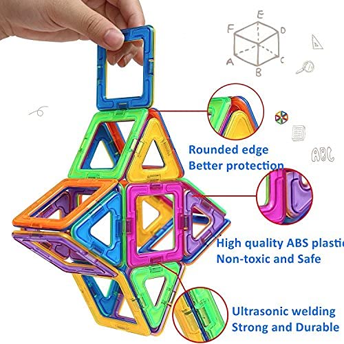 COOLJOY 117 Piezas Bloques de Construcción Magnéticos 3D Bloques Magneticos para Niños Juguetes Creativos y Educativos Sets de Construcción Magnéticas Regalos para Cumpleaños Fiestas Navidad