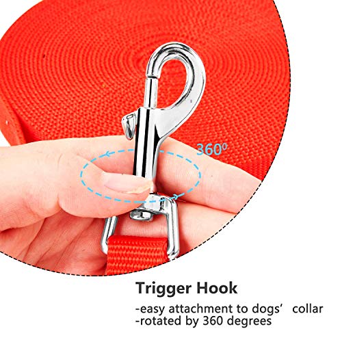 Correa de Adiestramiento para Perros Larga Correas Nylon Resistente para Camping Paseo Longitud 20m Rojo