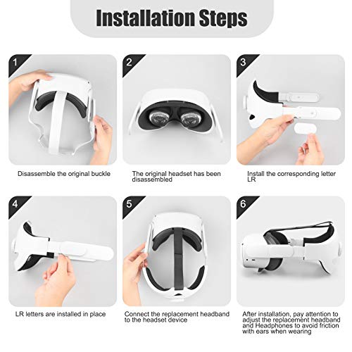 Correa para la Cabeza +Cubierta Facial para Oculus Quest 2 Reemplazo para la Oculus Quest 2 Elite Strap Reducir la Presión de la Cabeza Toque Cómodo Prueba de Sudor Accesorios de Oculus Quest 2 (Gris)