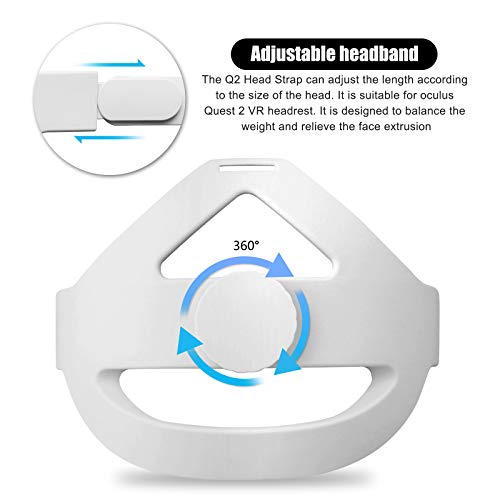 Correa para la Cabeza +Cubierta Facial para Oculus Quest 2 Reemplazo para la Oculus Quest 2 Elite Strap Reducir la Presión de la Cabeza Toque Cómodo Prueba de Sudor Accesorios de Oculus Quest 2 (Gris)