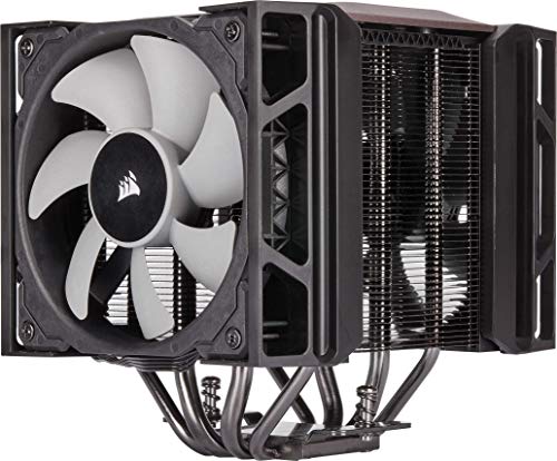 Corsair A500, Refrigerador de CPU de Doble Ventilador de Rendimiento, Refrigera hasta 250W TDP, Sistema Intuitivo de Montaje de deslizamiento de Ventilador, Ventiladores Corsair ML120, Color Negro