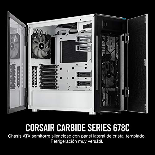 Corsair Carbide Series 678C - Vidrio Templado ATX Gaming Case, silencioso, color blanco