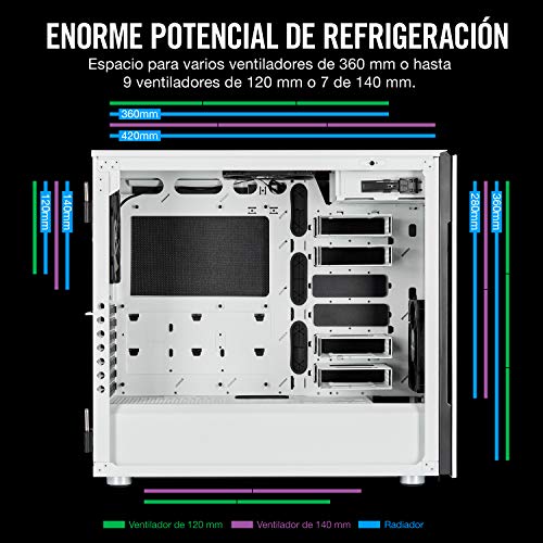 Corsair Carbide Series 678C - Vidrio Templado ATX Gaming Case, silencioso, color blanco