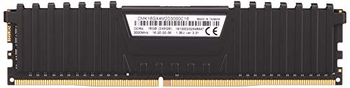 Corsair CMK16GX4M2D3000C16 Vengeance LPX - Módulo de Memoria de Alto Rendimiento de 16 GB (2 x 8 GB), DDR4 ,3000 MHz, C16 XMP 2.0, Negro
