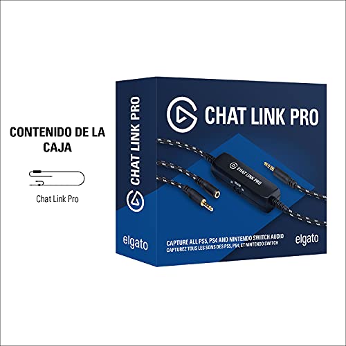 Corsair Elgato Chat Link Pro – Adaptador de Audio para PS5, PS4, Nintendo Switch, Captura el Chat de Voz, Sonido de los Juegos, Cable Extra Largo